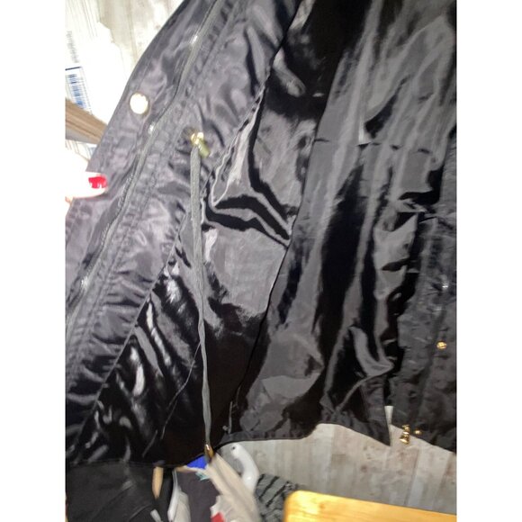 Women's Urban Republic Collection Black Trench Jacket Coat Raincoat Size Medium - Picture 13 of 16